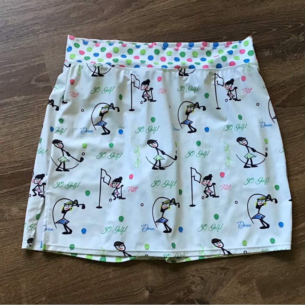 Playful Polka Dot and Cartoon Print Skirt